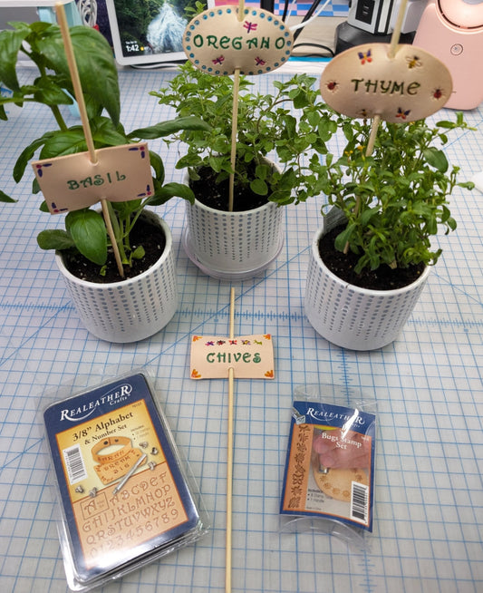 Stamping Realeather Patches for Custom Plant Pokes